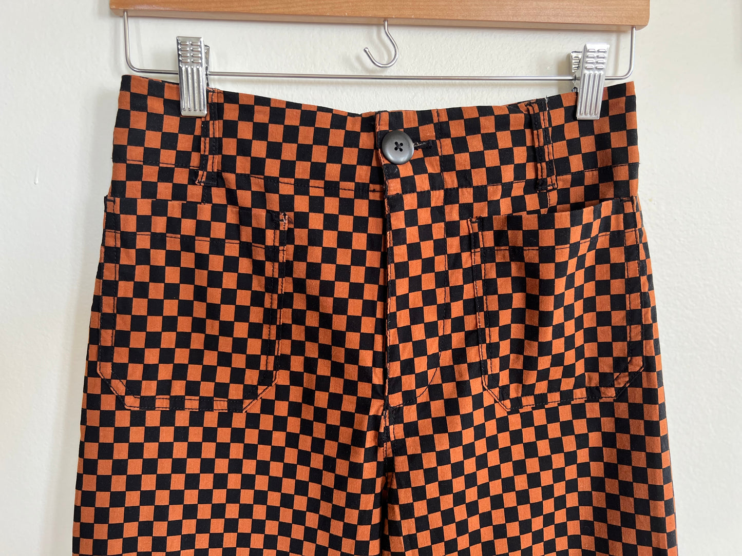 "Anthropologie-Maeve-Colette" tan black checkered crop pants - Size 26