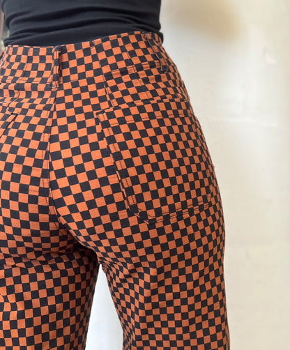 "Anthropologie-Maeve-Colette" tan black checkered crop pants - Size 26