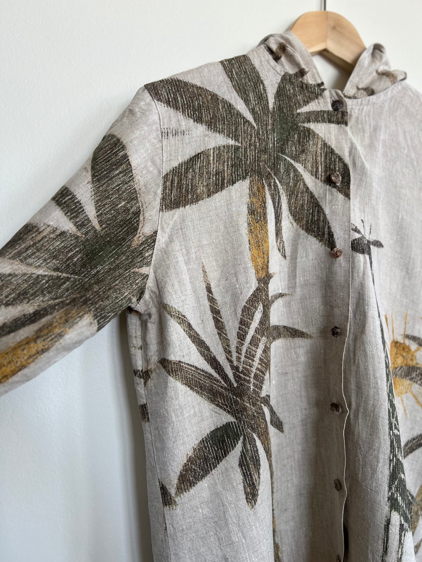 "Desigual" Linen jacket / shirt with hoodie - giraffe print - Size L