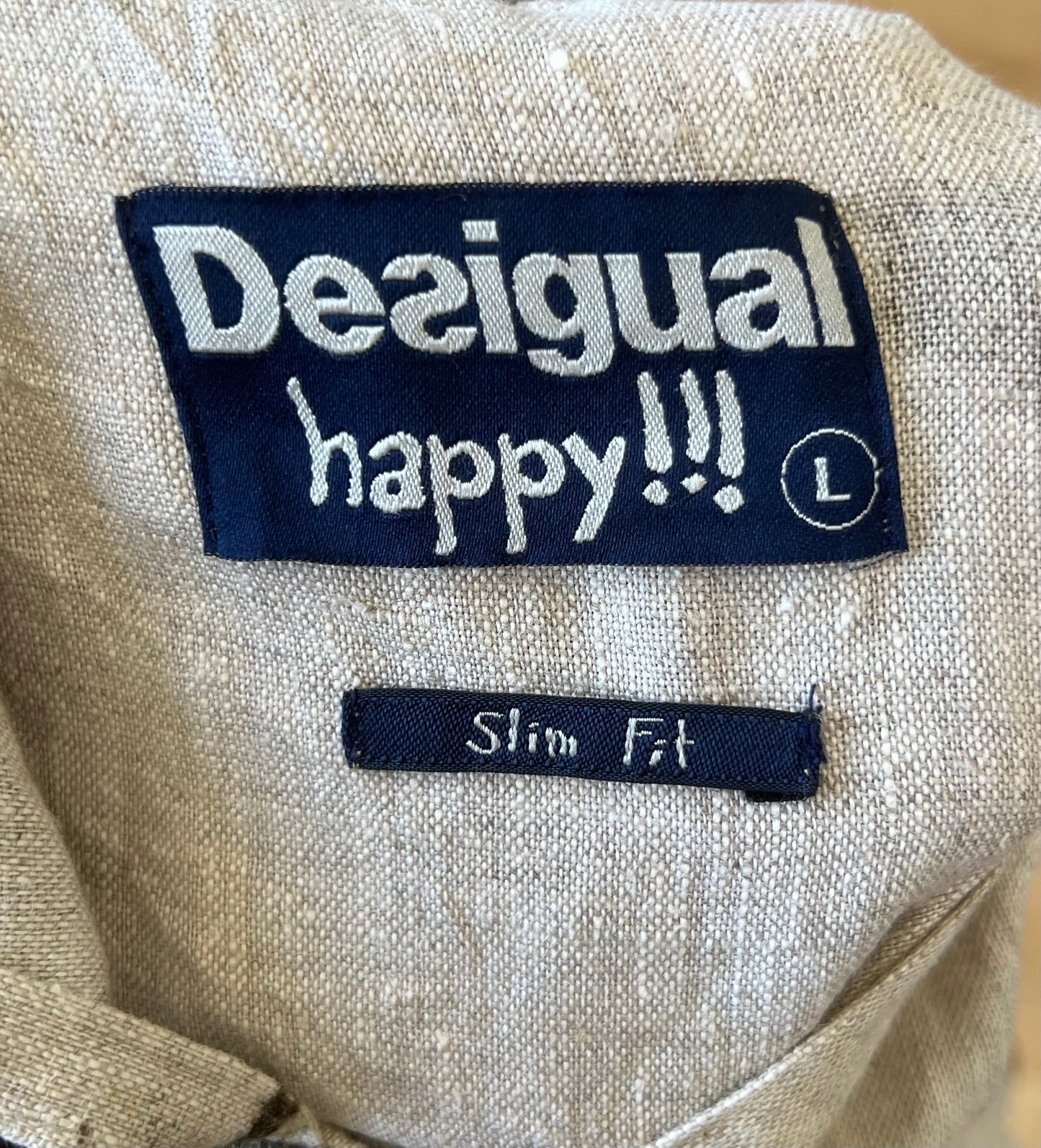"Desigual" Linen jacket / shirt with hoodie - giraffe print - Size L