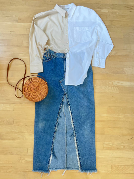 "Furst of a kind" denim maxi skirt - Size M