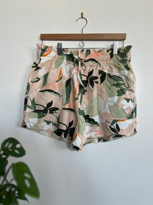 "Nicole Miller - New York" flower linen shorts - Size L