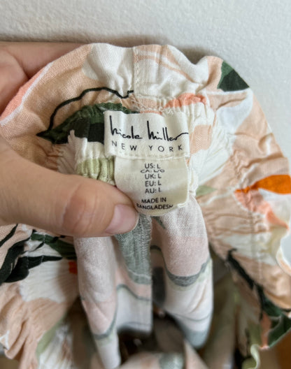 "Nicole Miller - New York" flower linen shorts - Size L