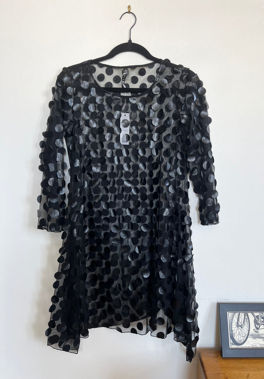 "Staples" Polka Dot transparent Dress - Size S