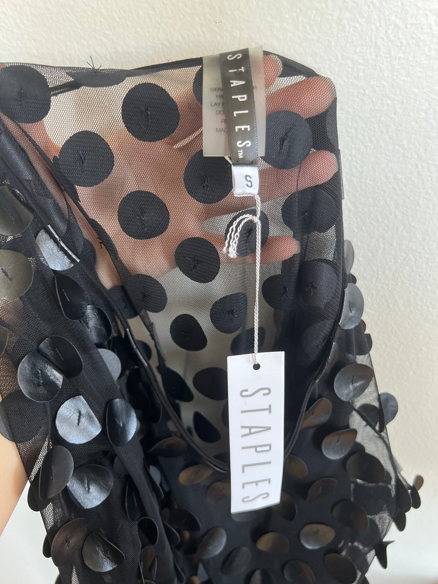 "Staples" Polka Dot transparent Dress - Size S