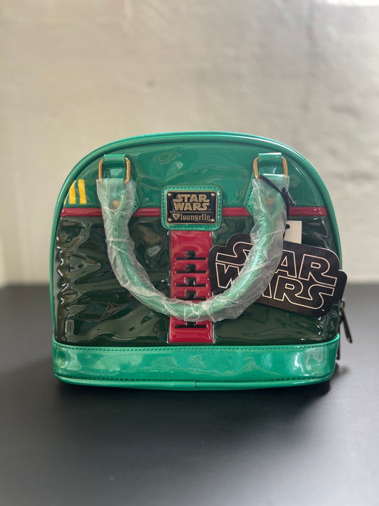 Star Wars "Loungefly" Boba Fett Mini Dome HANDBAG Purse Mandalorian VGC