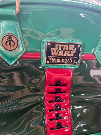 Star Wars "Loungefly" Boba Fett Mini Dome HANDBAG Purse Mandalorian VGC