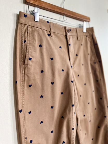 New with tag: "J Crew"- Printed high-rise girlfriend chino pant / Size 4