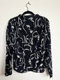"ZARA" black and white - abstract faces long sleeves shirt / Size S