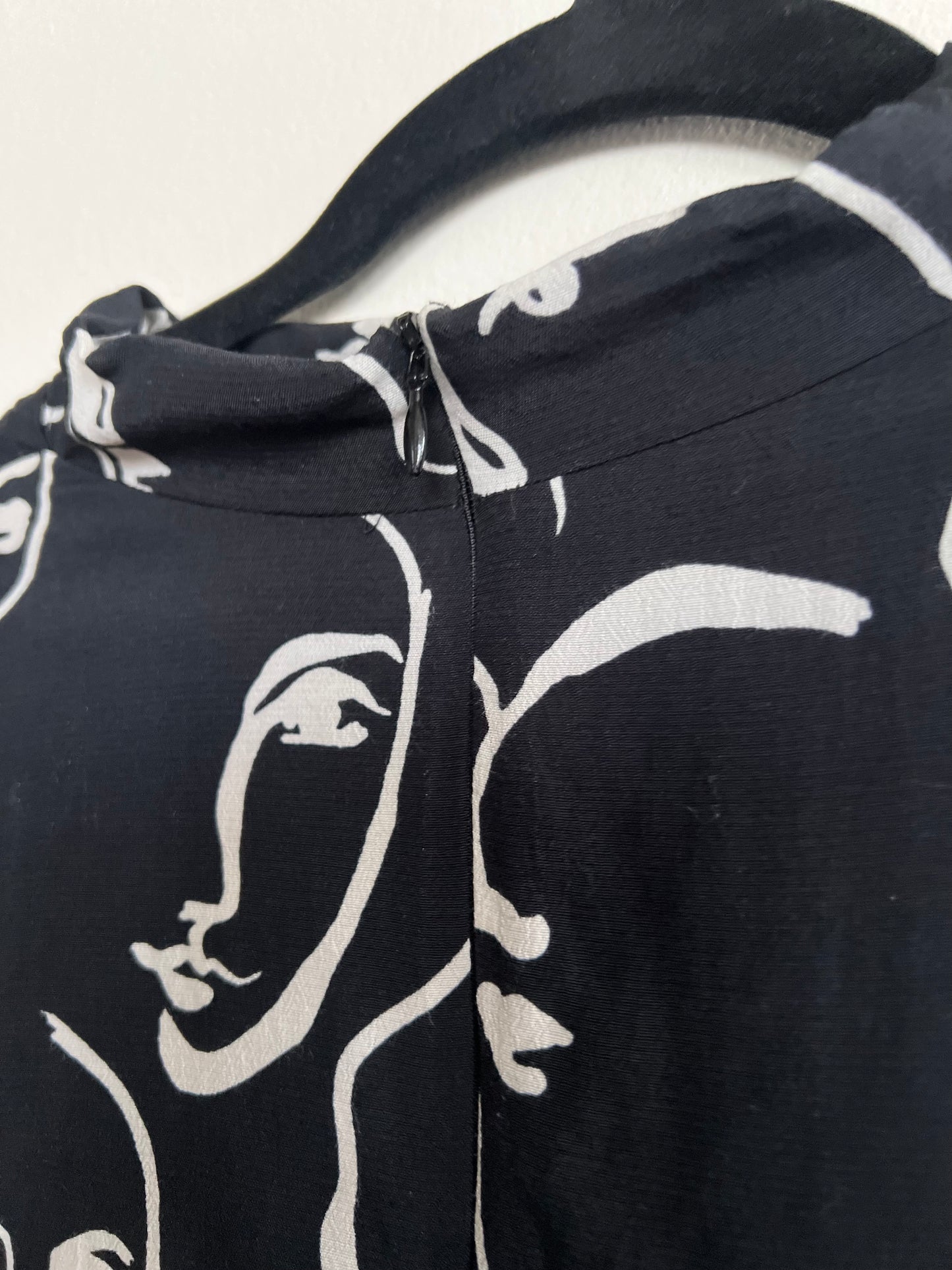 "ZARA" black and white - abstract faces long sleeves shirt / Size S