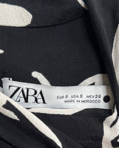 "ZARA" black and white - abstract faces long sleeves shirt / Size S