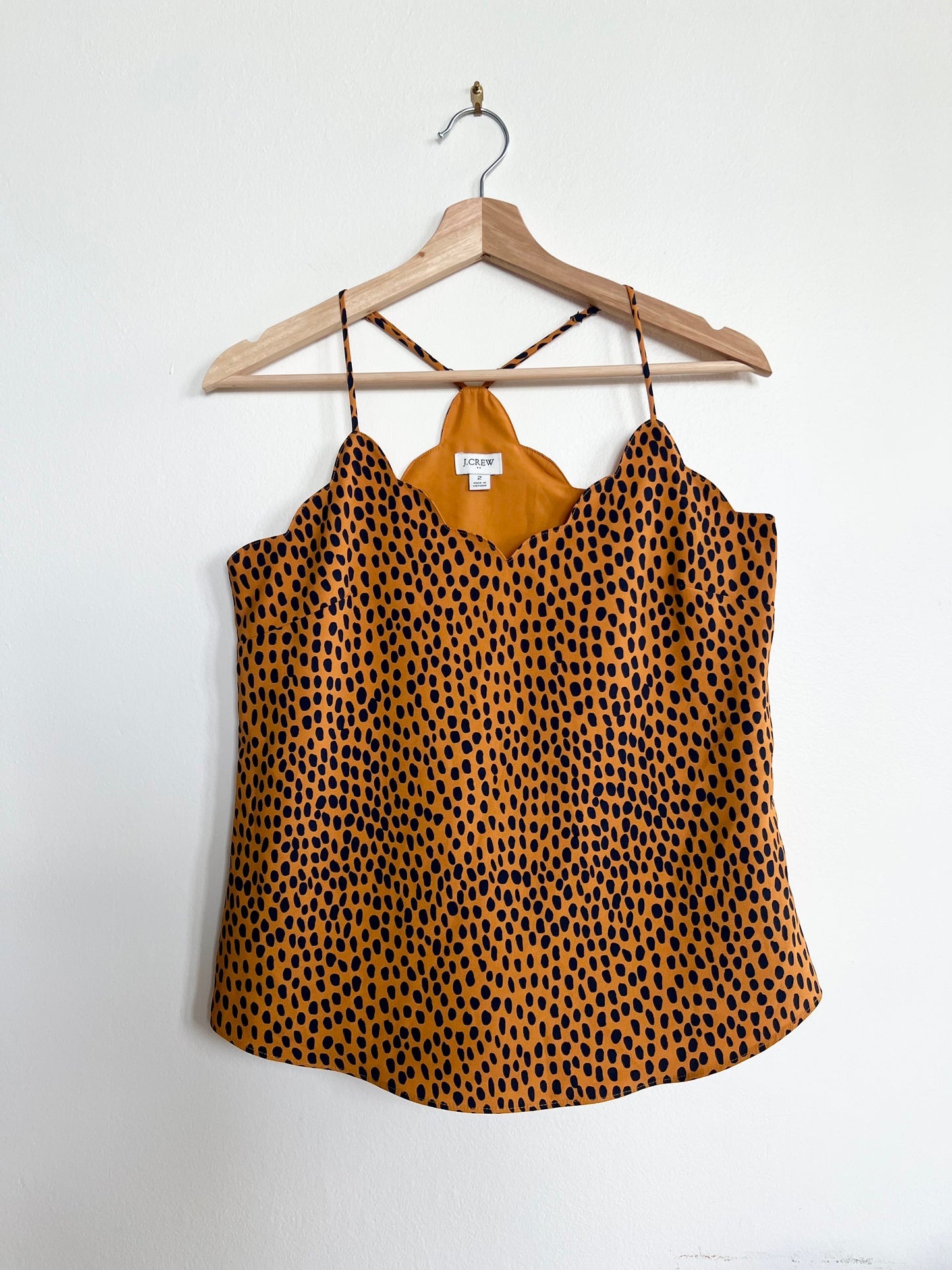 "J. Crew" - Leopard Scalloped Cami Tank Top / Size 2