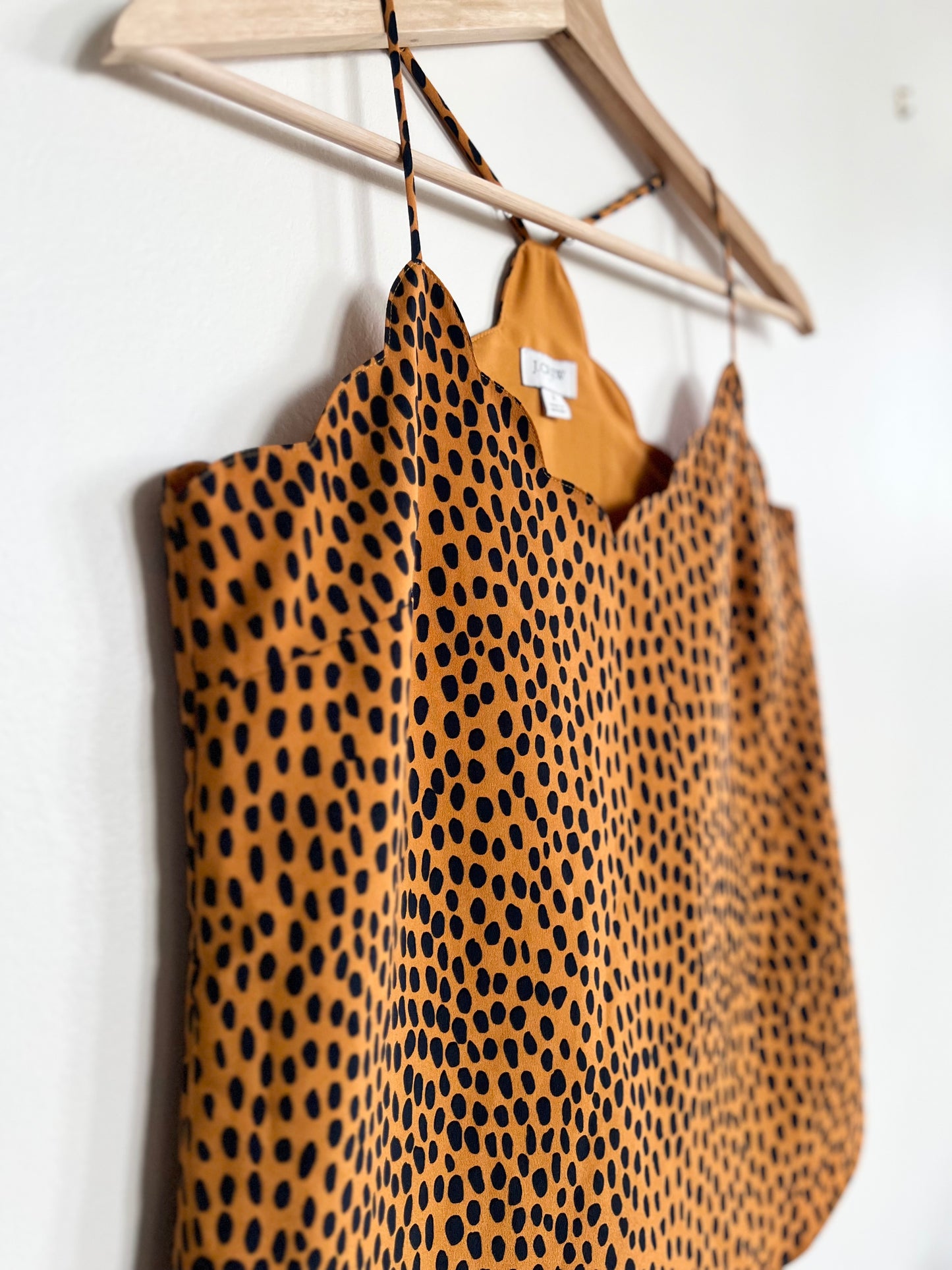 "J. Crew" - Leopard Scalloped Cami Tank Top / Size 2