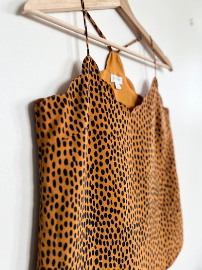 "J. Crew" - Leopard Scalloped Cami Tank Top / Size 2