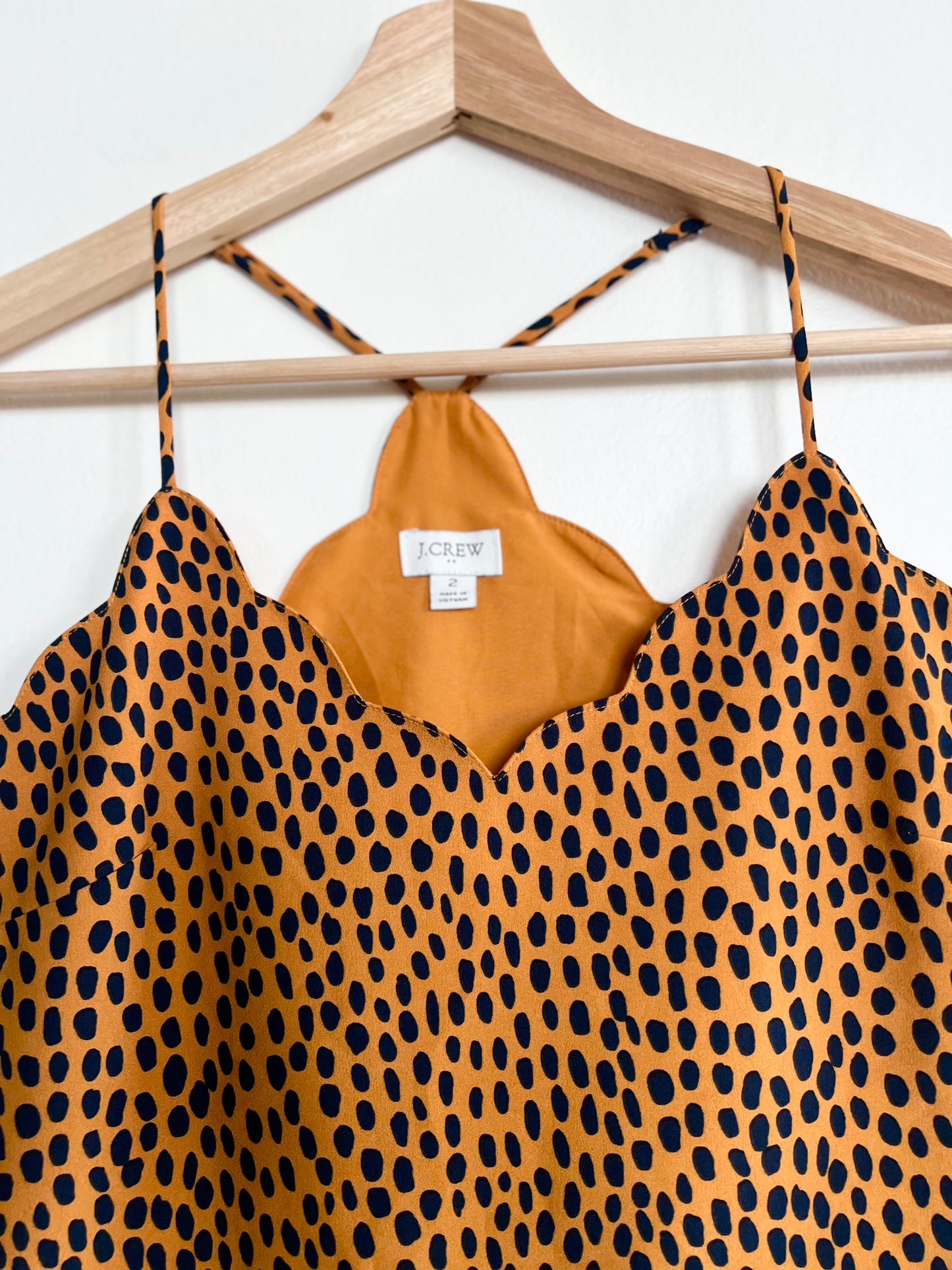 "J. Crew" - Leopard Scalloped Cami Tank Top / Size 2