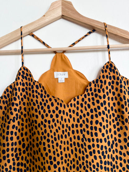 "J. Crew" - Leopard Scalloped Cami Tank Top / Size 2