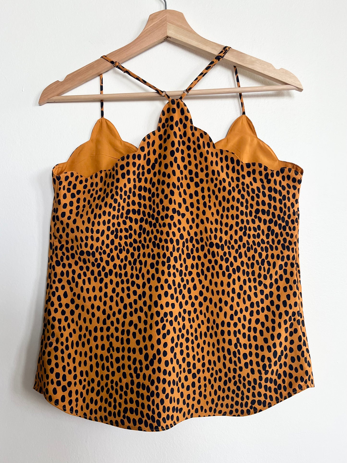 "J. Crew" - Leopard Scalloped Cami Tank Top / Size 2
