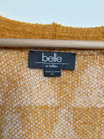 "Belle" - Argyle Pattern Drop Shoulder Cardigan / Size XL