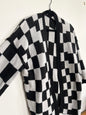 Checkered oversize buttonless cardigan / See measurements