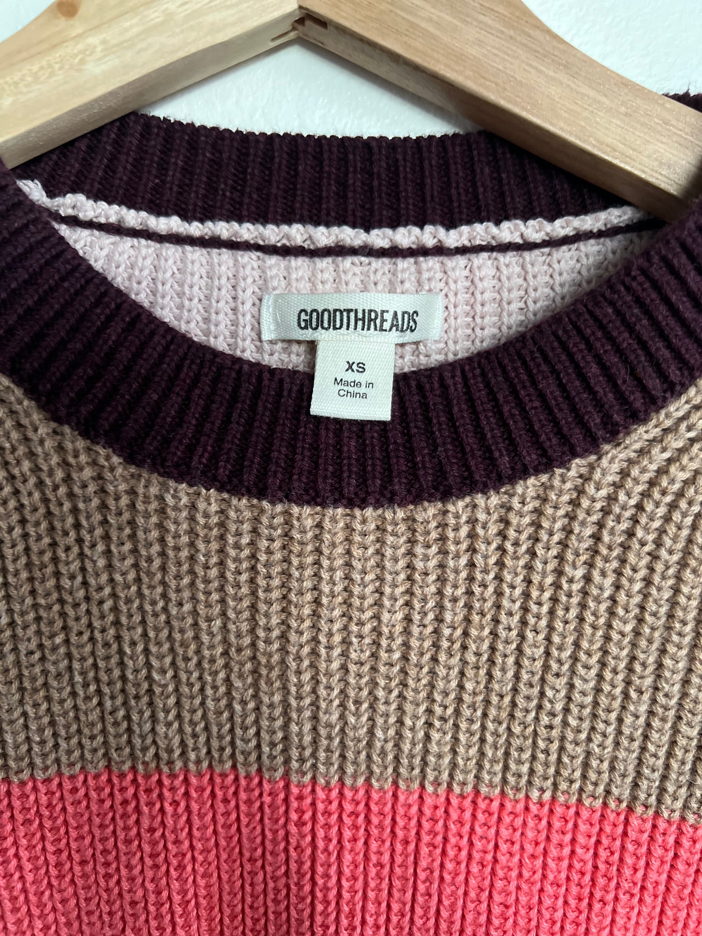 "Goodthreads" Cotton Shaker Stitch Crewneck Sweater / Size XS