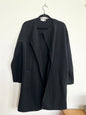 "J. Crew" Open Front Cardigan Sweater Jacket Black Knit Merino Wool Blend / Size M