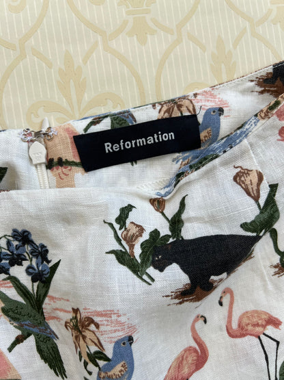 "Reformation" linen two-piece set, janeiro print - Size XS