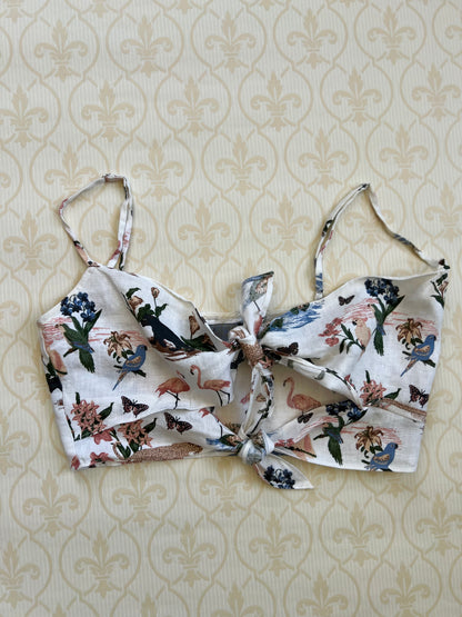 "Reformation" linen two-piece set, janeiro print - Size XS