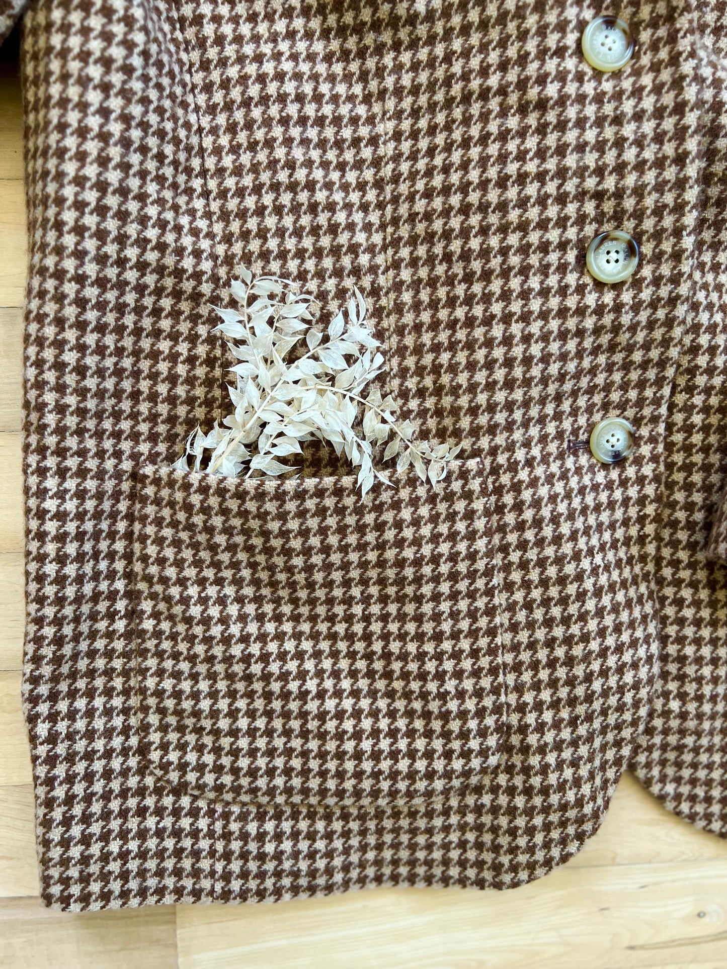 "Ralph Lauren" tweed brown blazer - Size 14W