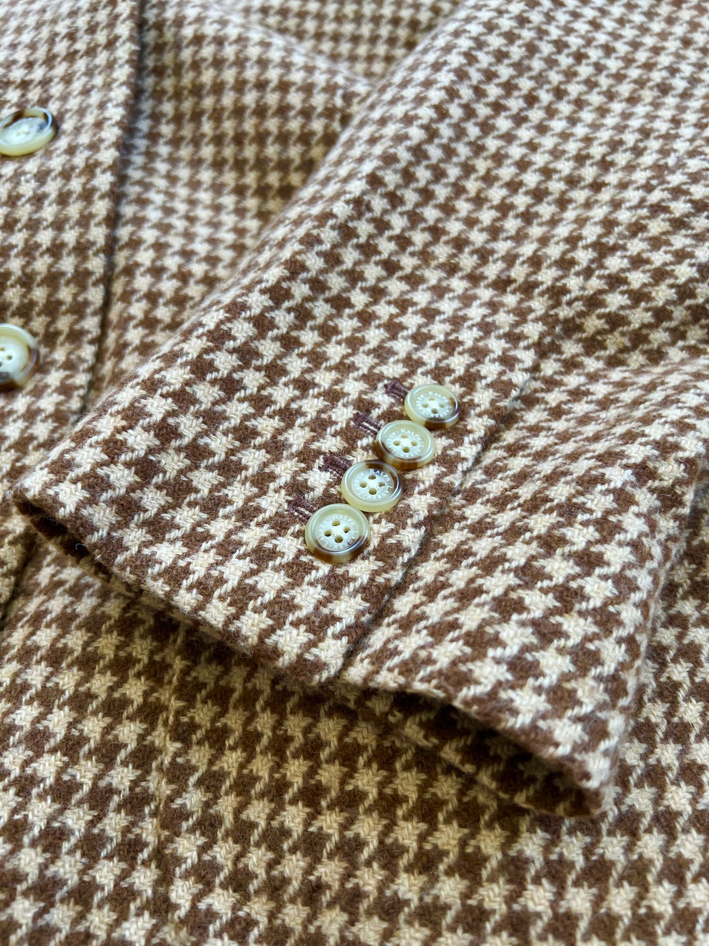 "Ralph Lauren" tweed brown blazer - Size 14W
