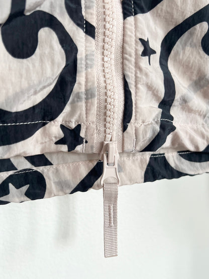 "Joylab" Packable Tan and Black Star Windbreaker Running Jacket / Size S