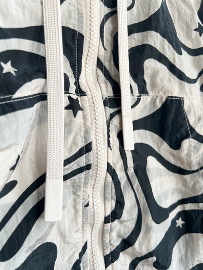 "Joylab" Packable Tan and Black Star Windbreaker Running Jacket / Size S