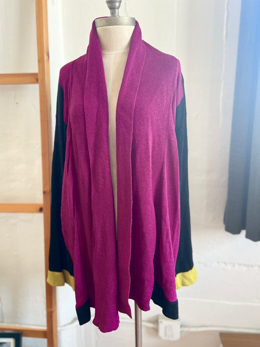 "Helen HSU" Vintage multicolor unisex sweater / Cardigan - Size S (runs big)