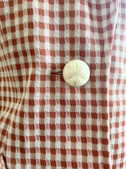 "Koret of California" brown & white checked VINTAGE jacket / See measurements