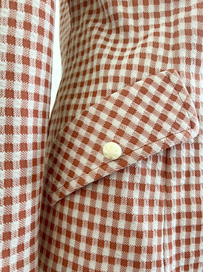 "Koret of California" brown & white checked VINTAGE jacket / See measurements