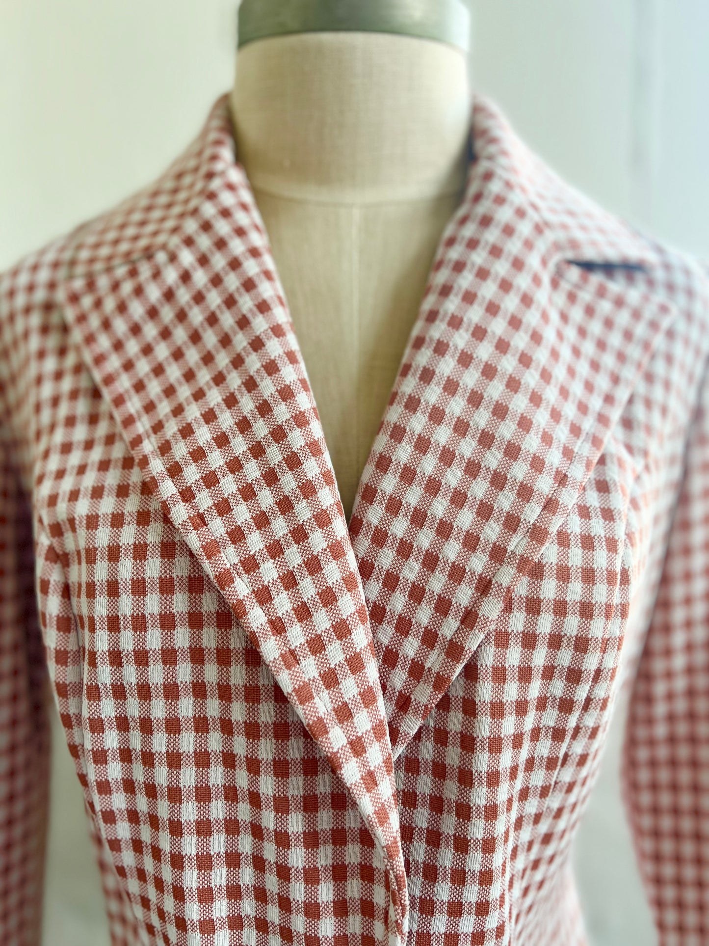 "Koret of California" brown & white checked VINTAGE jacket / See measurements