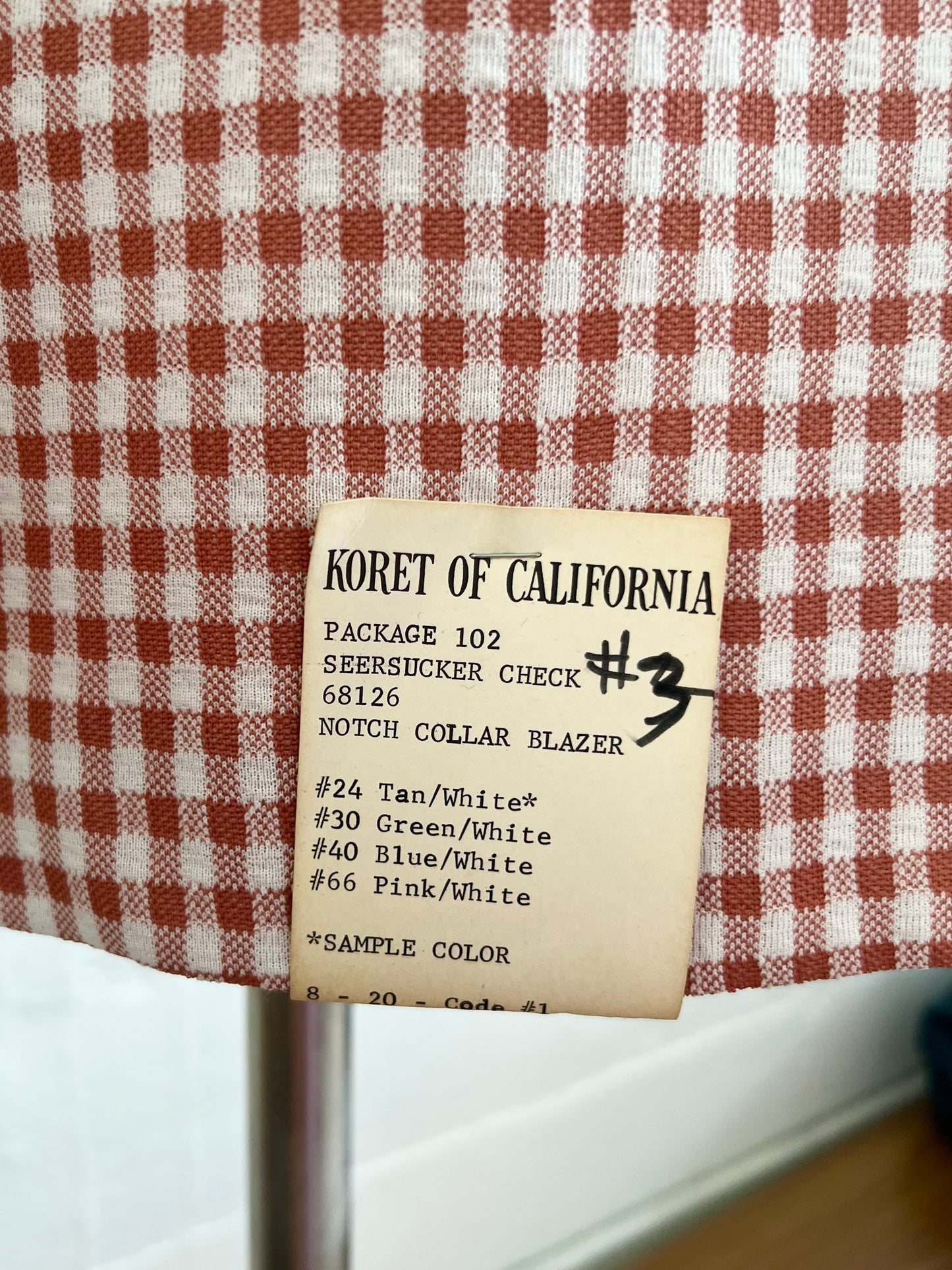 "Koret of California" brown & white checked VINTAGE jacket / See measurements