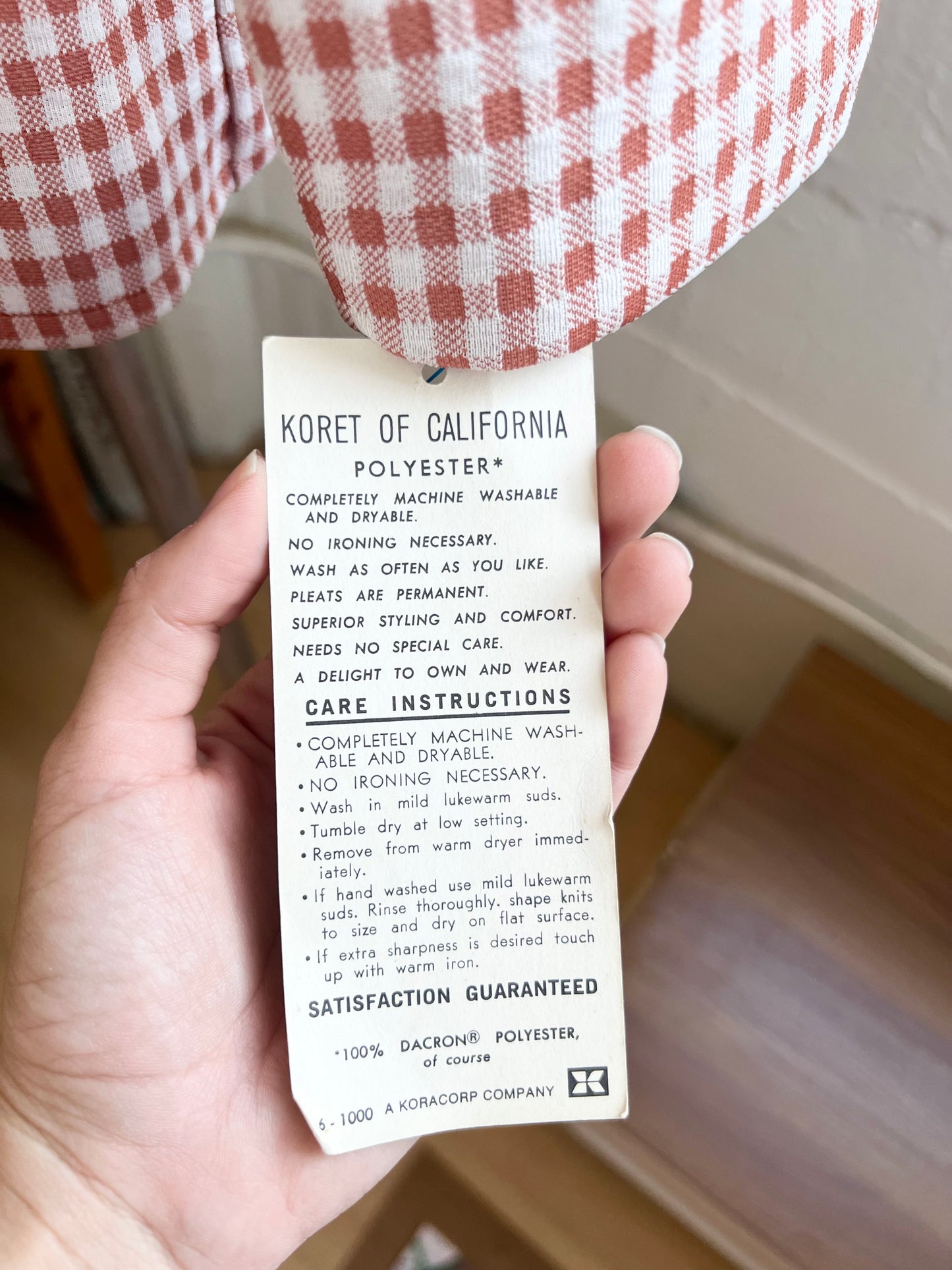 "Koret of California" brown & white checked VINTAGE jacket / See measurements