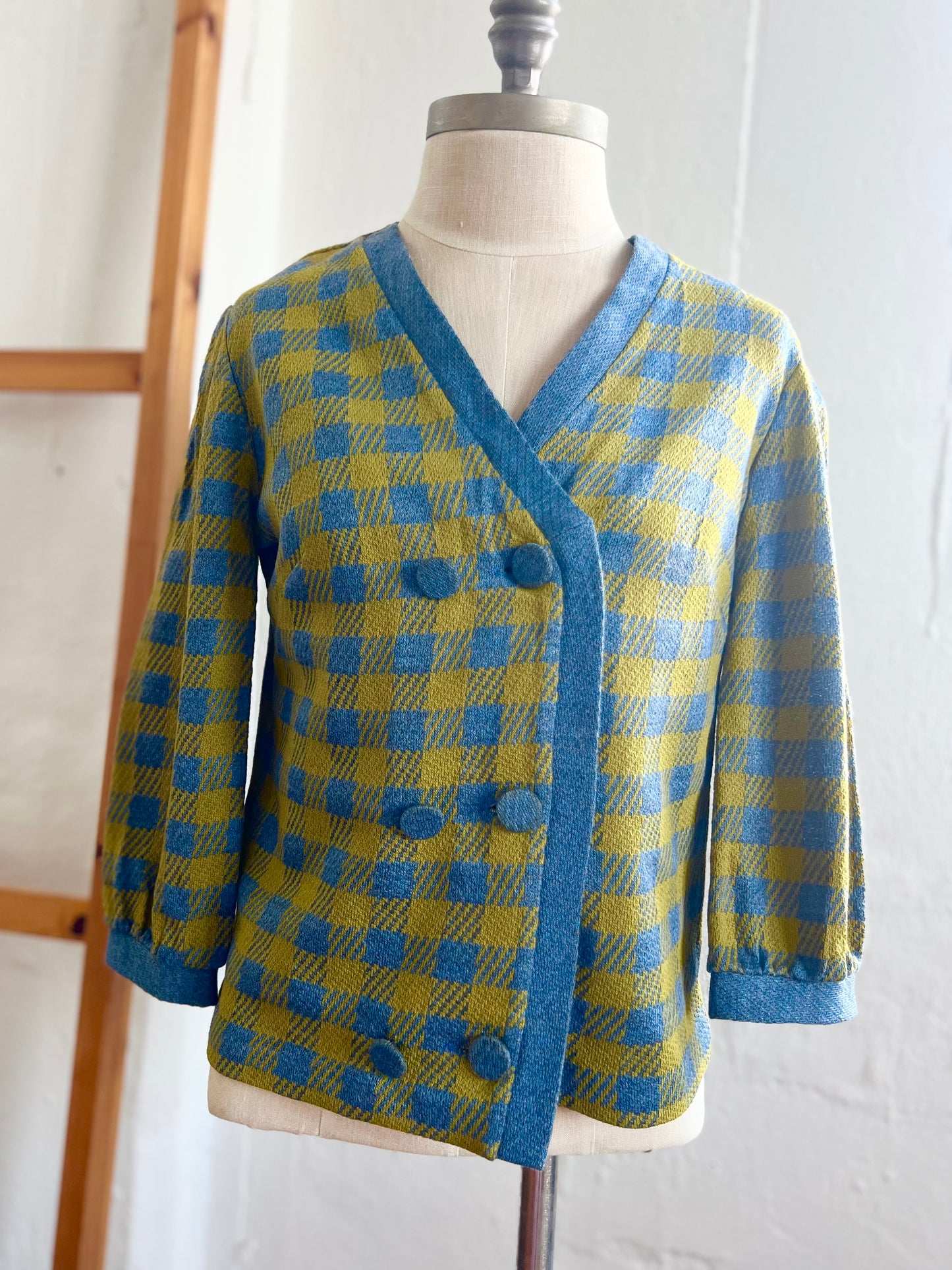 "Koret of California" vintage blue & green checked jacket / See measurements