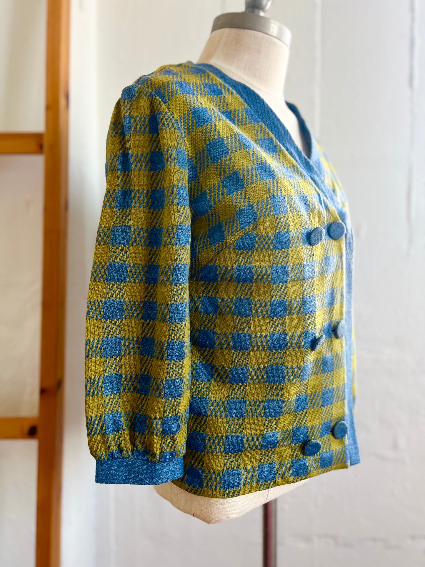 "Koret of California" vintage blue & green checked jacket / See measurements