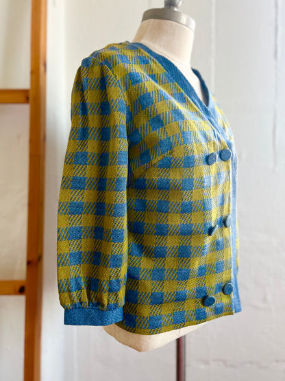 "Koret of California" vintage blue & green checked jacket / See measurements