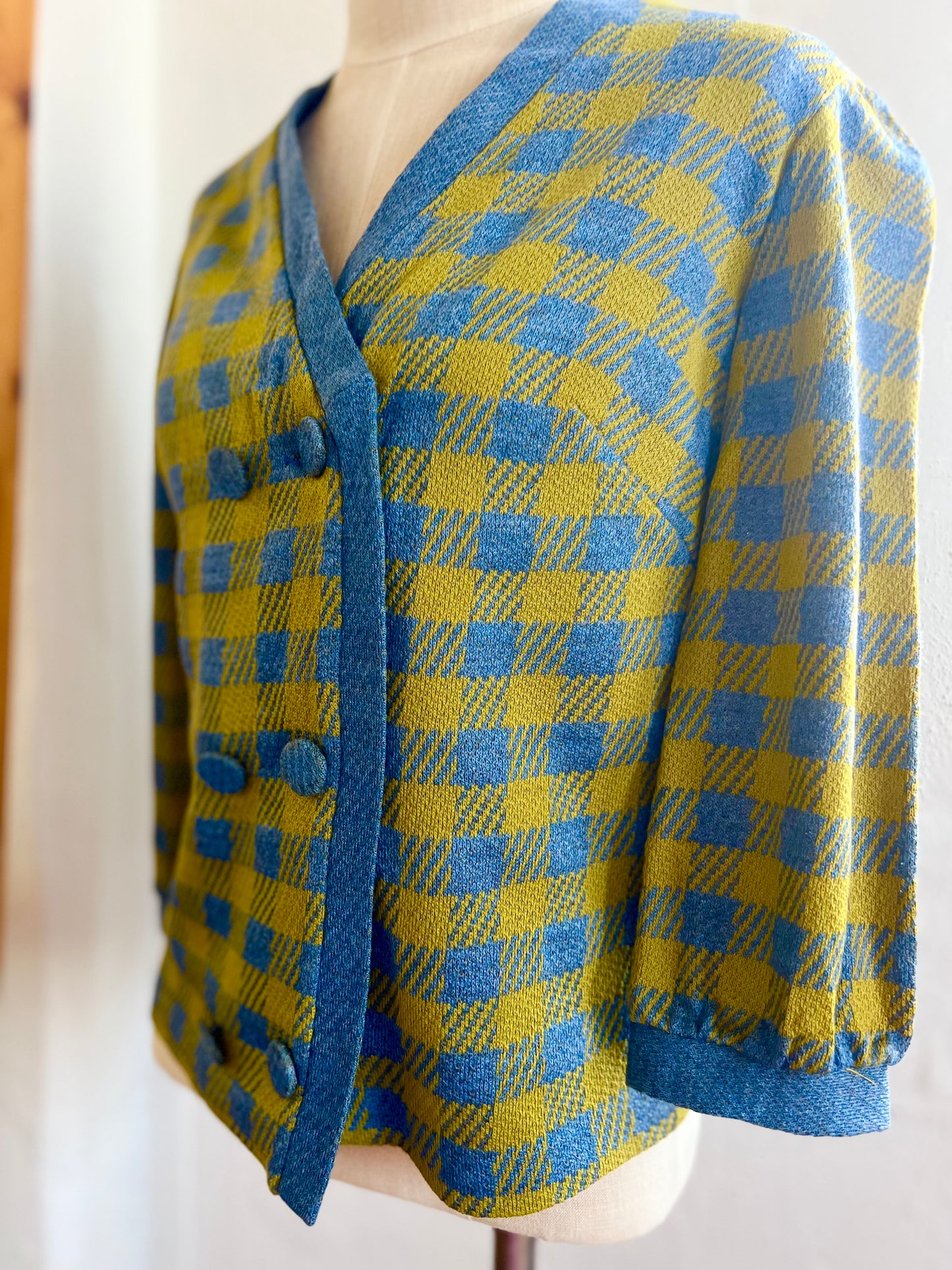 "Koret of California" vintage blue & green checked jacket / See measurements