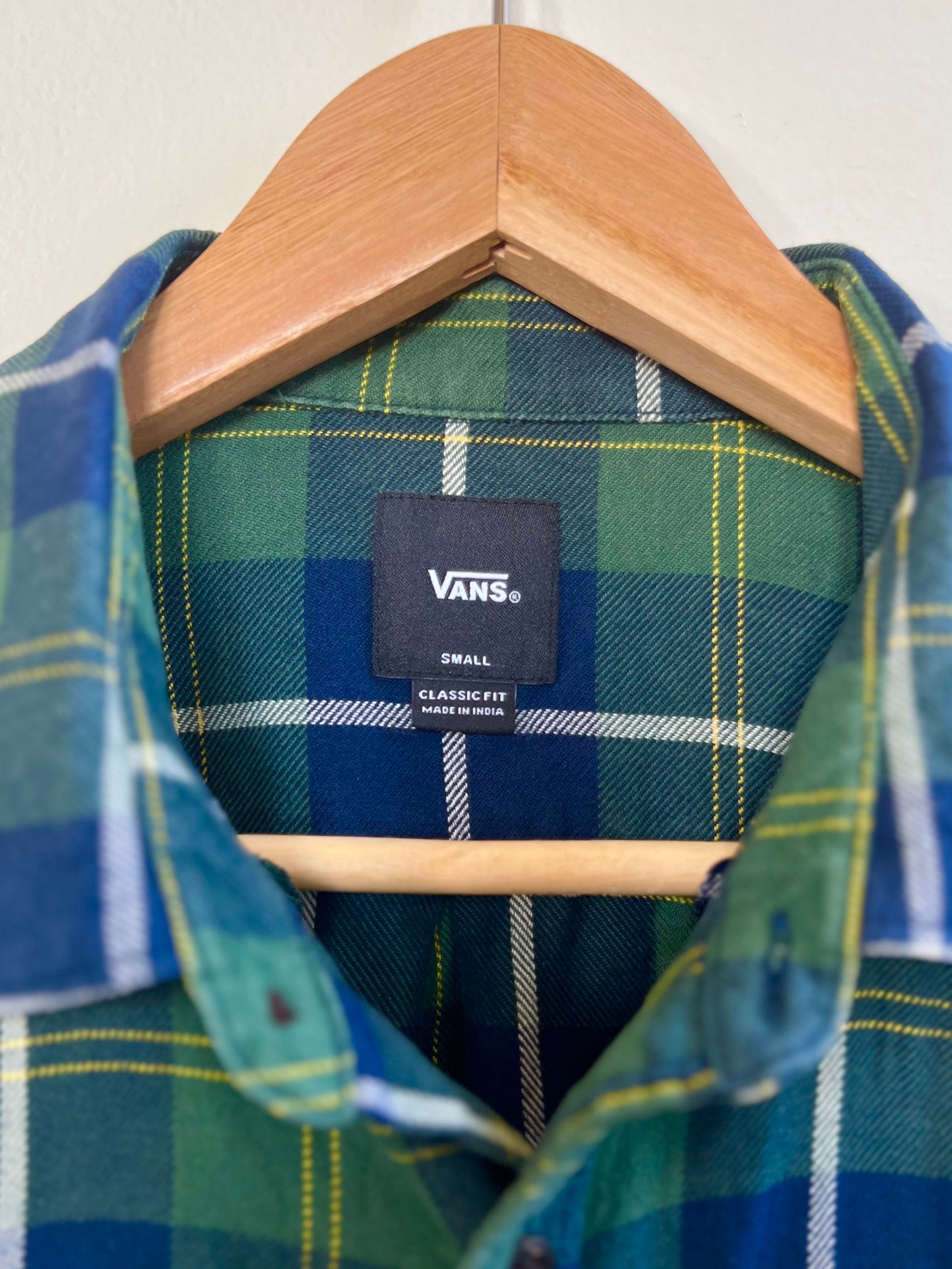 "Vans" blue & green shirt - Size S