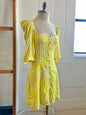 "Vanessa Mooney" yellow plaid dress - Size M