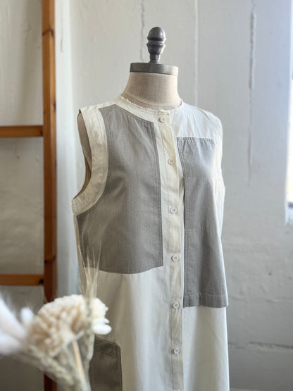 "INTENTIONALLY" colorblocked -free size- dress / See measurements