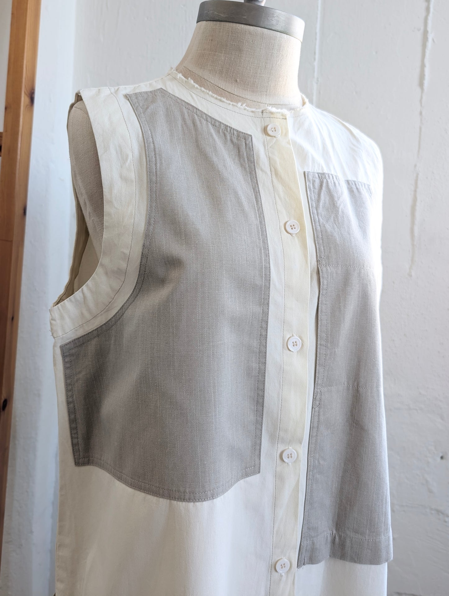 "INTENTIONALLY" colorblocked -free size- dress / See measurements