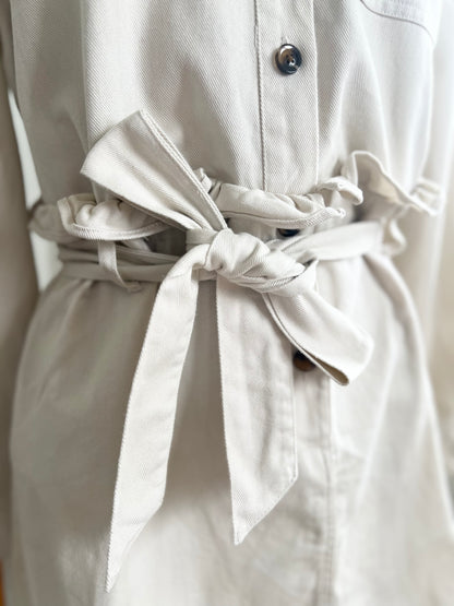 "Who what wear" button shirt dress with classic collar and belt / Size M