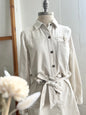 "Who what wear" button shirt dress with classic collar and belt / Size M