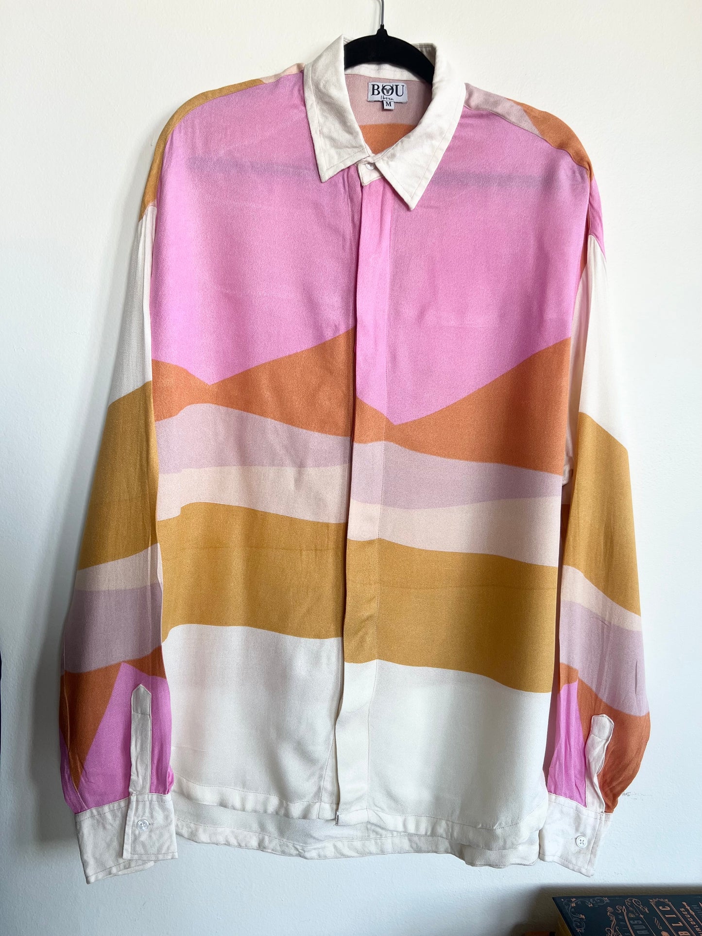"Boho Ibiza" abstract print oversize shirt - Size M