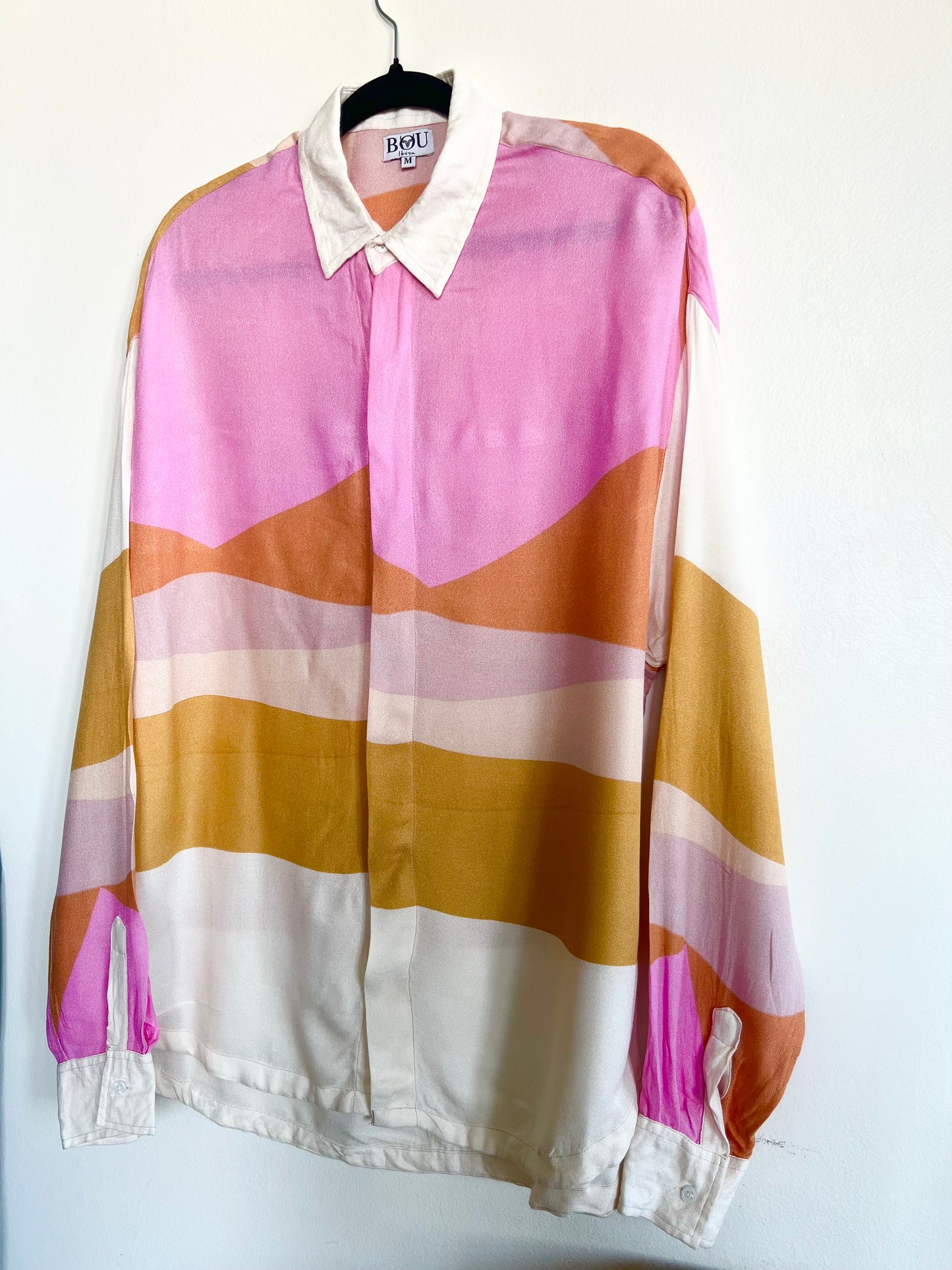 "Boho Ibiza" abstract print oversize shirt - Size M