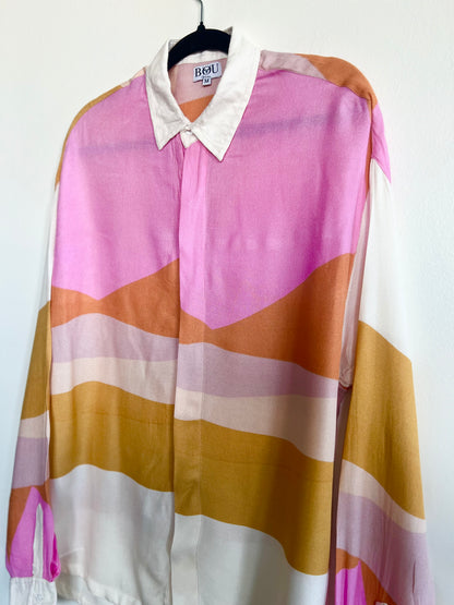 "Boho Ibiza" abstract print oversize shirt - Size M